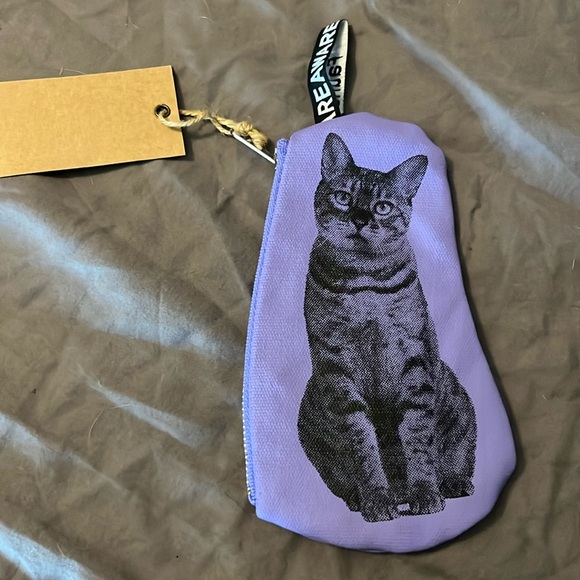 NWT Fauna Pouch Areaware purple cat coin purse - Picture 1 of 5